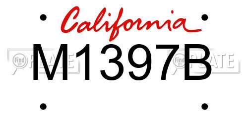 M1397B California License Plate