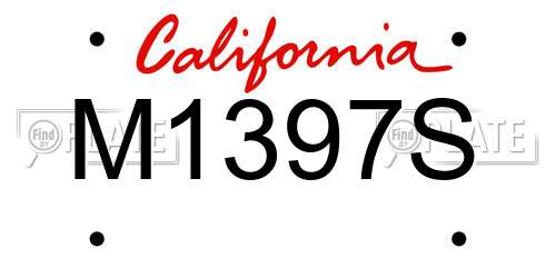 M1397S California License Plate