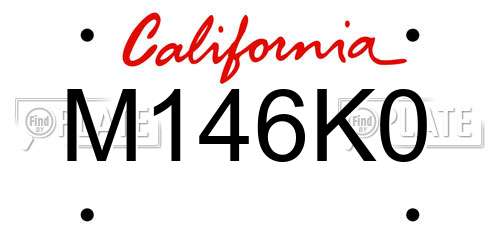 M146K0 California License Plate