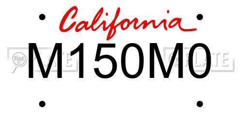 M150M0 California License Plate