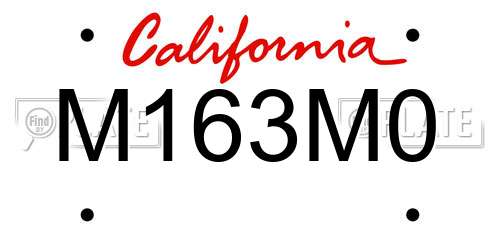 M163M0 California License Plate