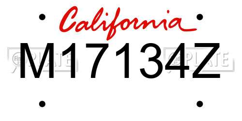 M17134Z California License Plate