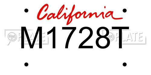 M1728T California License Plate