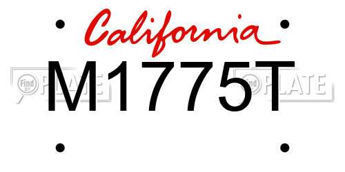 M1775T California License Plate