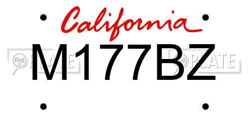 M177BZ California License Plate