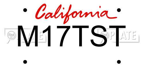 M17TST California License Plate