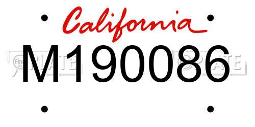M190086 California License Plate