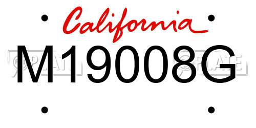 M19008G California License Plate