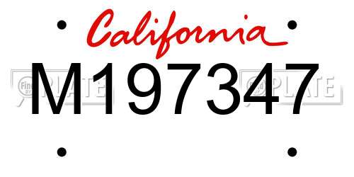 M197347 California License Plate