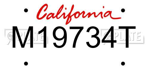 M19734T California License Plate