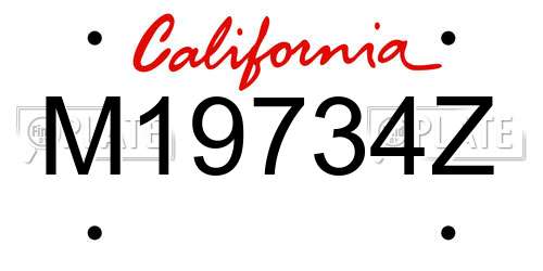 M19734Z California License Plate