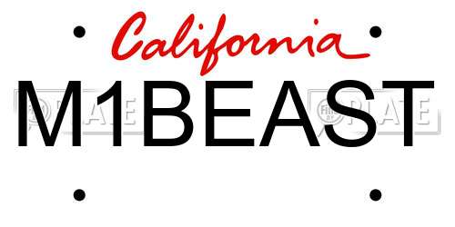M1BEAST California License Plate