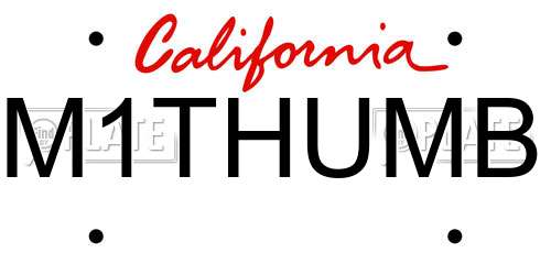 M1THUMB California License Plate