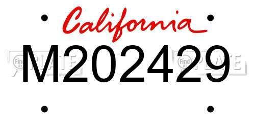 M202429 California License Plate