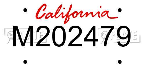 M202479 California License Plate