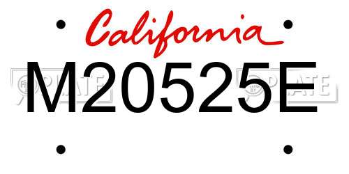 M20525E California License Plate
