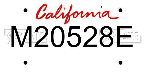M20528E California License Plate