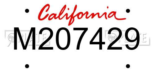 M207429 California License Plate