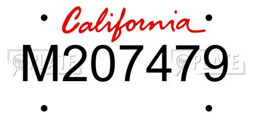 M207479 California License Plate