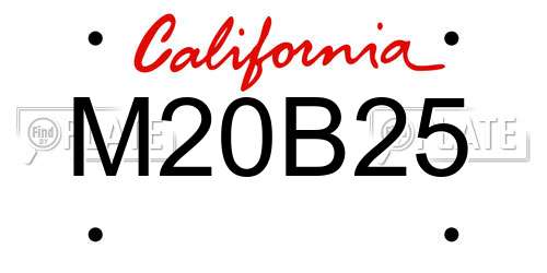 M20B25 California License Plate