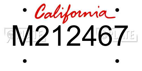 M212467 California License Plate