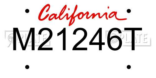 M21246T California License Plate