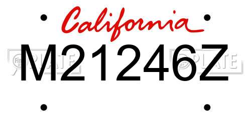 M21246Z California License Plate
