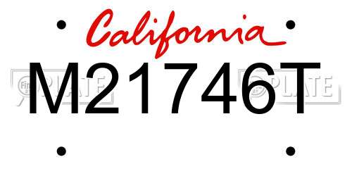 M21746T California License Plate