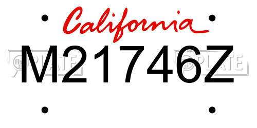 M21746Z California License Plate