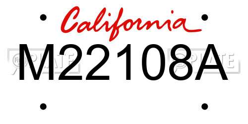 M22108A California License Plate
