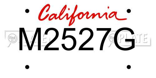 M2527G California License Plate
