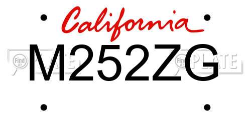 M252ZG California License Plate