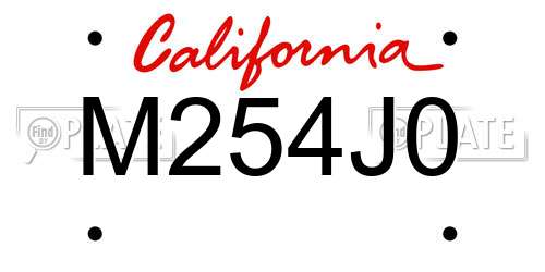M254J0 California License Plate