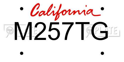 M257TG California License Plate