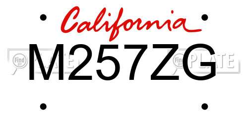 M257ZG California License Plate