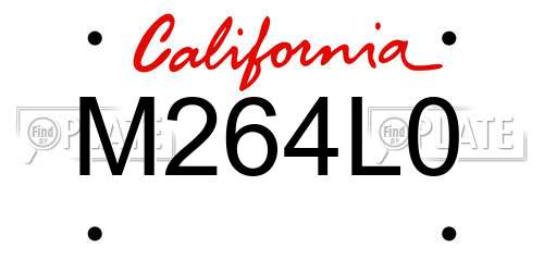 M264L0 California License Plate