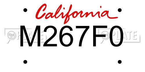 M267F0 California License Plate