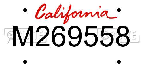 M269558 California License Plate