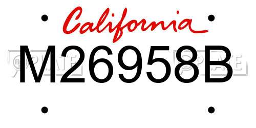 M26958B California License Plate
