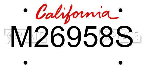 M26958S California License Plate