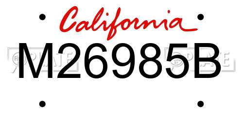 M26985B California License Plate