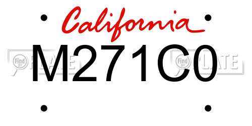 M271C0 California License Plate