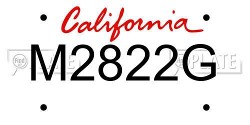 M2822G California License Plate