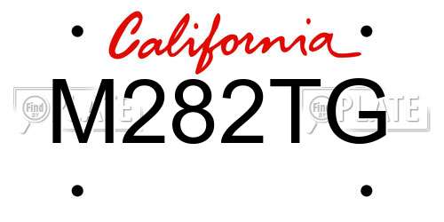 M282TG California License Plate