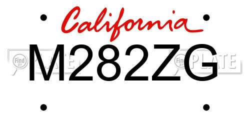M282ZG California License Plate