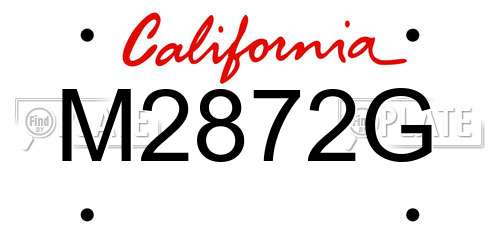M2872G California License Plate