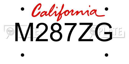 M287ZG California License Plate