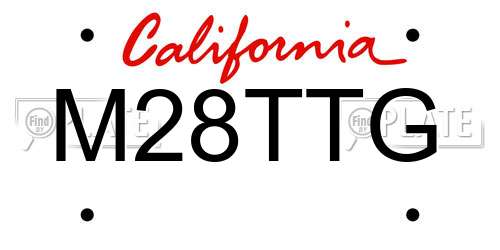 M28TTG California License Plate