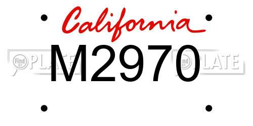 M2970 California License Plate