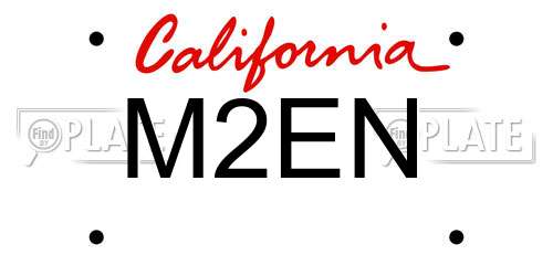 M2EN California License Plate